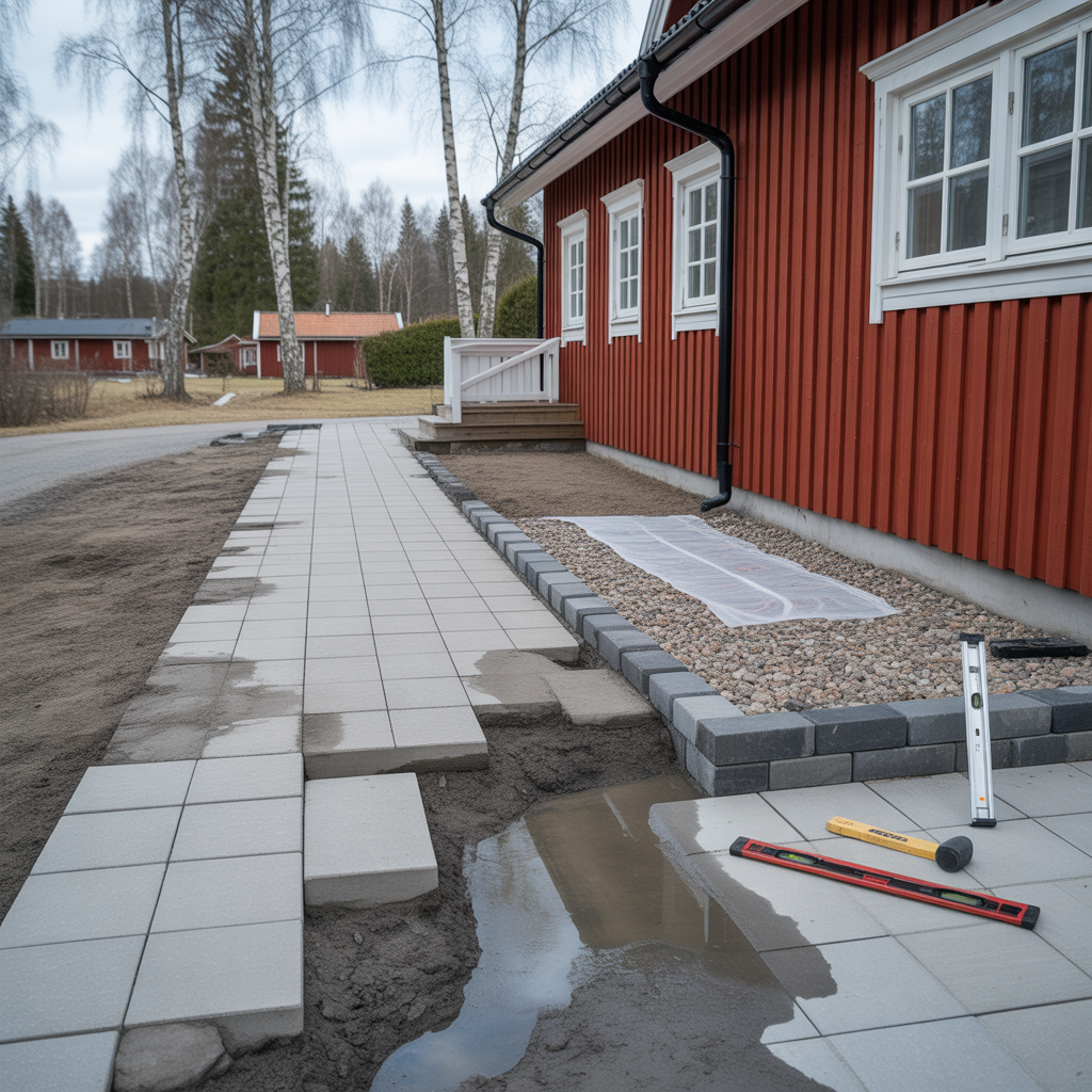 frostskador och sattningar i marksten felsokning och atgarde