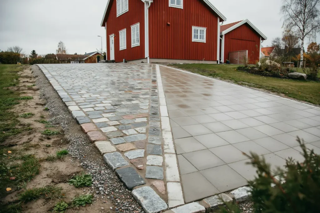 marksten eller betongplattor till uppfarten s v ljer du r tt f r husets stil belastning och underh ll